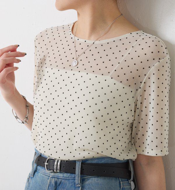  「【トレンドアイテム】シアードットチュールカットソー/アンサンブル」|Tシャツ・カットソー|