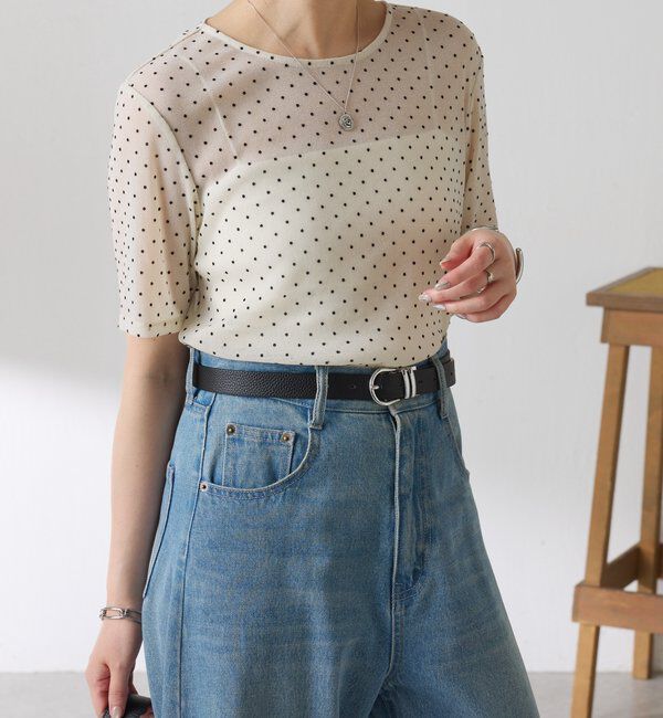  「【トレンドアイテム】シアードットチュールカットソー/アンサンブル」|Tシャツ・カットソー|