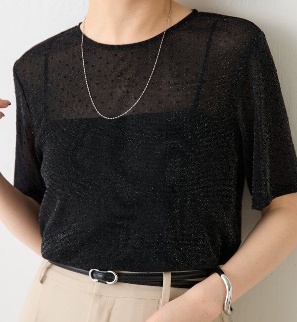  「【トレンドアイテム】シアードットチュールカットソー/アンサンブル」|Tシャツ・カットソー|