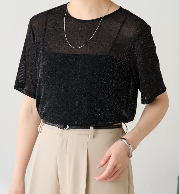  「【トレンドアイテム】シアードットチュールカットソー/アンサンブル」|Tシャツ・カットソー|