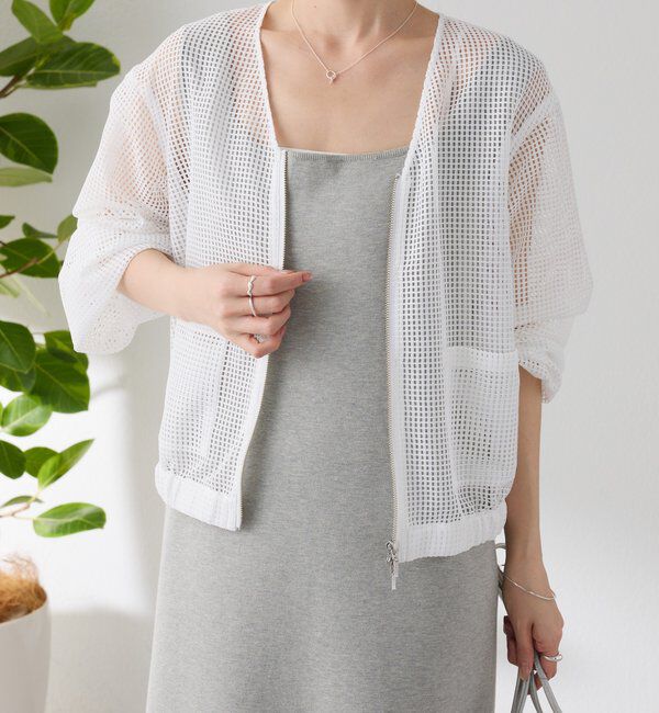  「【夏にも着れる長袖】Vネックシアーブルゾン」|その他|