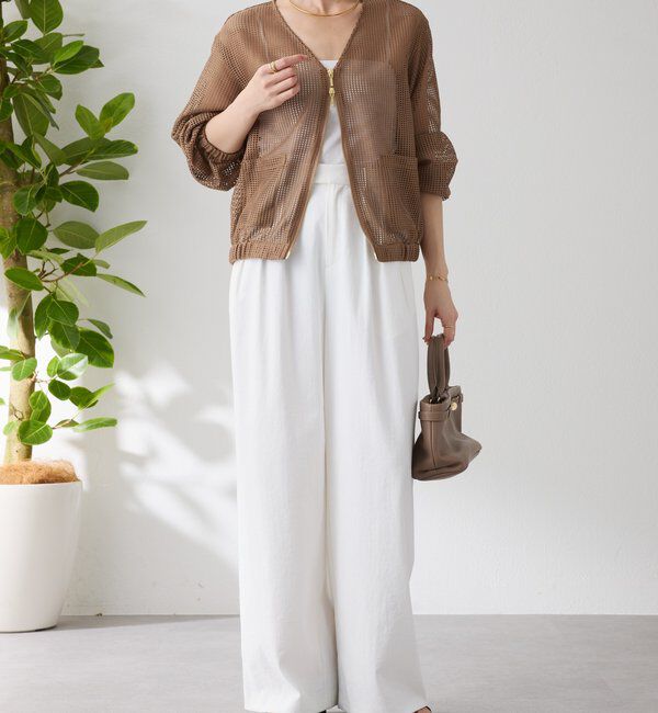  「【夏にも着れる長袖】Vネックシアーブルゾン」|その他|