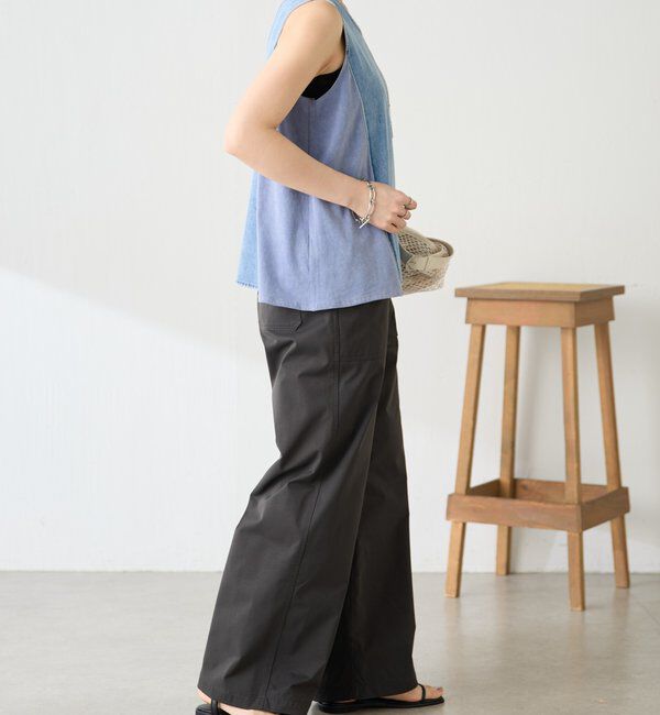  「Q.anosライトオンスデニムフレアタンクトップ」|Tシャツ・カットソー|