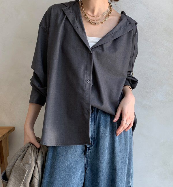  「【WEB限定】サキソニーフーディーシャツ」|シャツ・ブラウス|