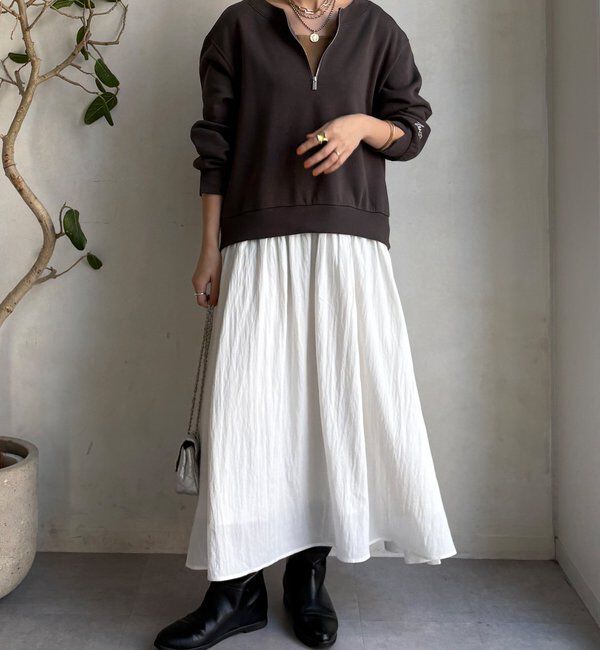  「【WEB限定】ハーフジップドッキングワンピース」|ワンピース|