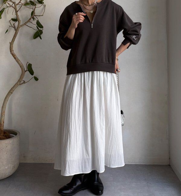  「【WEB限定】ハーフジップドッキングワンピース」|ワンピース|