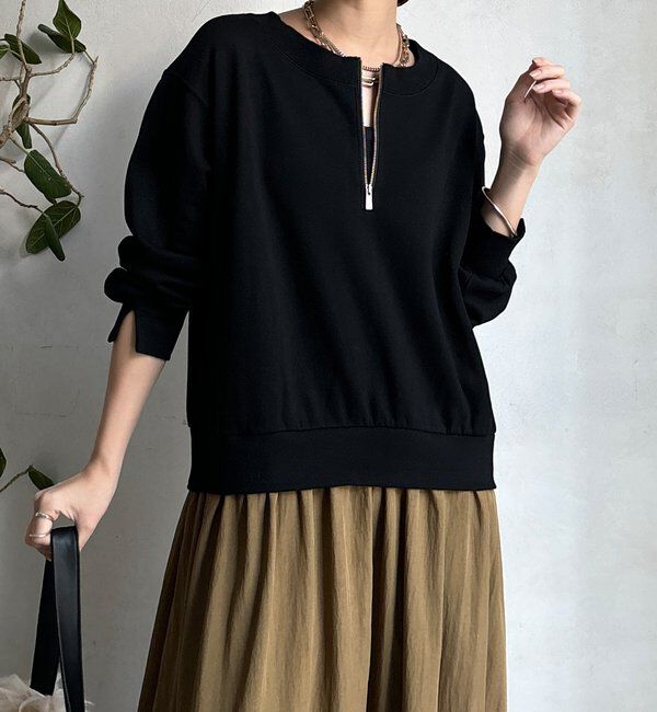  「【WEB限定】ハーフジップドッキングワンピース」|ワンピース|ブラック