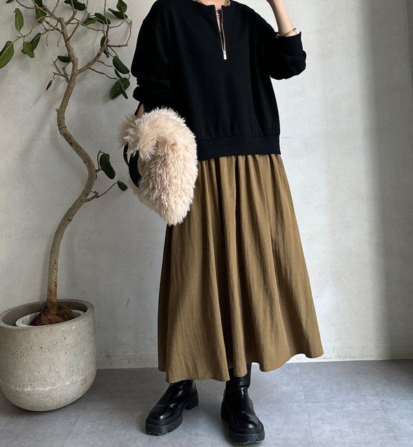  「【WEB限定】ハーフジップドッキングワンピース」|ワンピース|