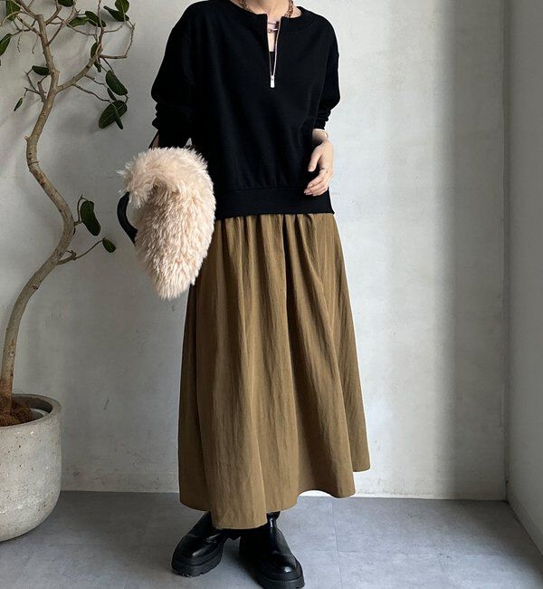  「【WEB限定】ハーフジップドッキングワンピース」|ワンピース|