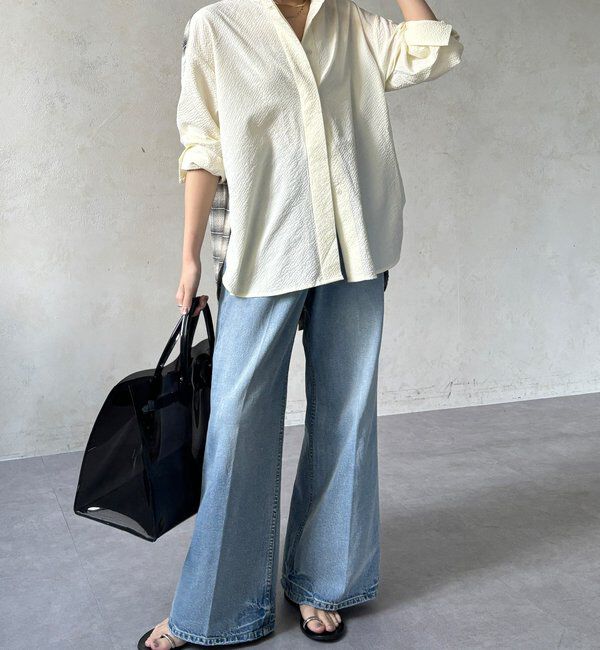  「【WEB限定】バックチェックサッカーシャツ」|シャツ・ブラウス|