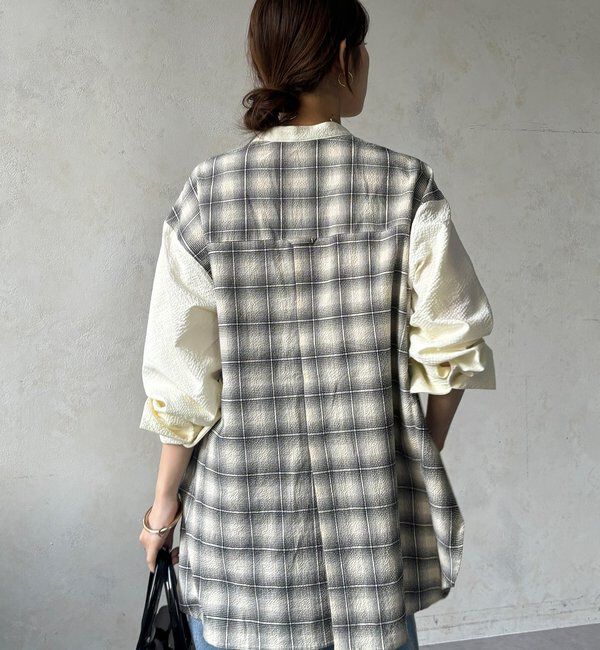  「【WEB限定】バックチェックサッカーシャツ」|シャツ・ブラウス|