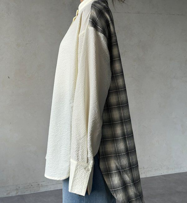  「【WEB限定】バックチェックサッカーシャツ」|シャツ・ブラウス|