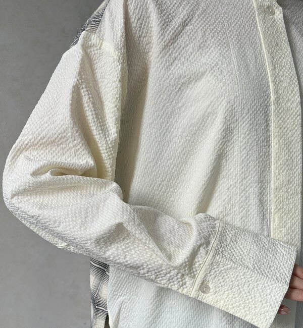  「【WEB限定】バックチェックサッカーシャツ」|シャツ・ブラウス|