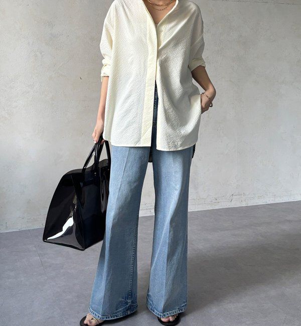  「【WEB限定】バックチェックサッカーシャツ」|シャツ・ブラウス|