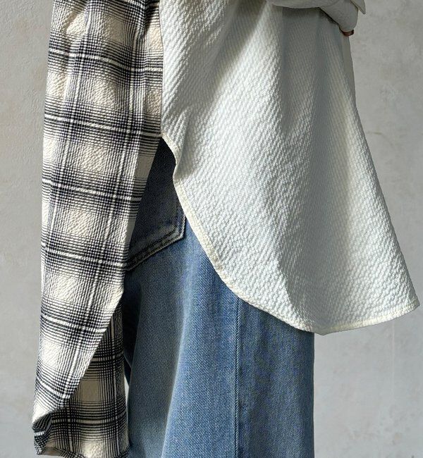  「【WEB限定】バックチェックサッカーシャツ」|シャツ・ブラウス|