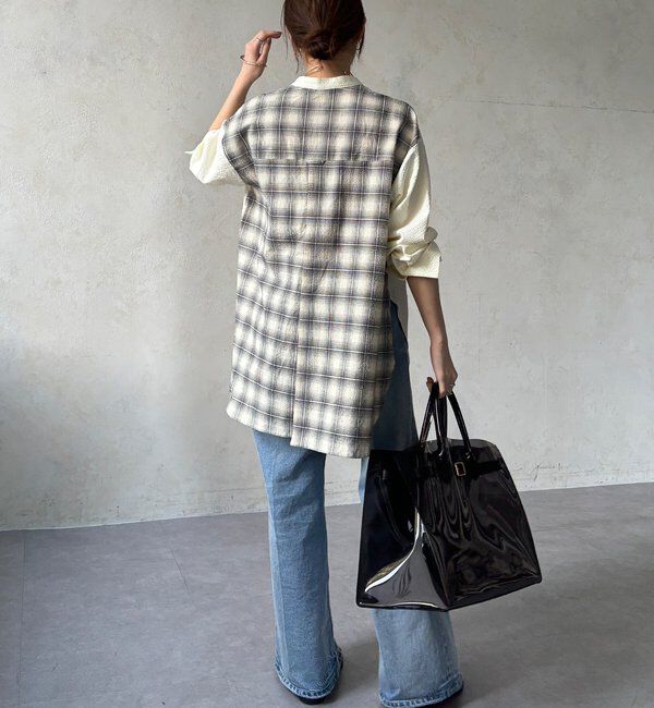  「【WEB限定】バックチェックサッカーシャツ」|シャツ・ブラウス|