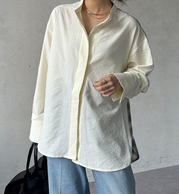  「【WEB限定】バックチェックサッカーシャツ」|シャツ・ブラウス|