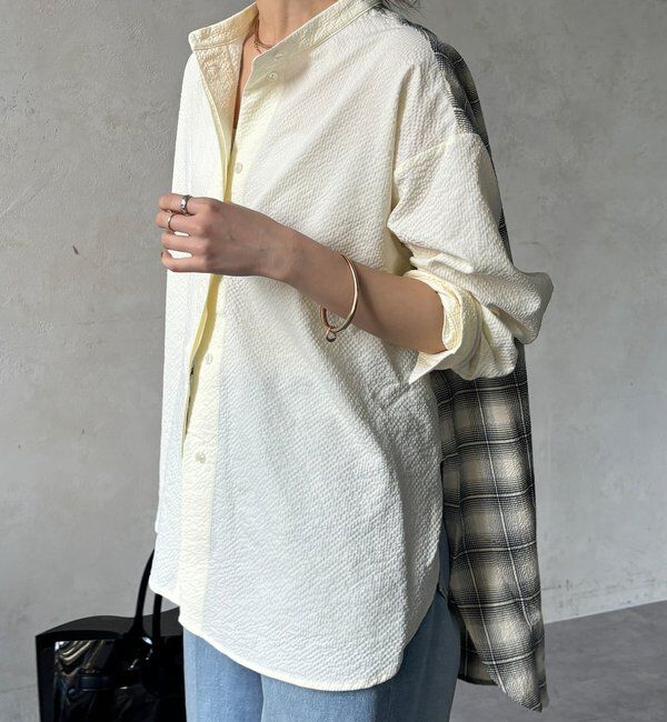  「【WEB限定】バックチェックサッカーシャツ」|シャツ・ブラウス|