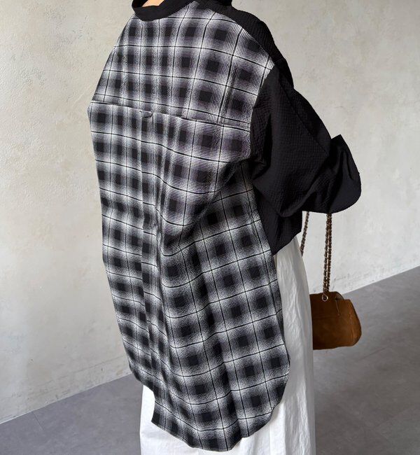  「【WEB限定】バックチェックサッカーシャツ」|シャツ・ブラウス|