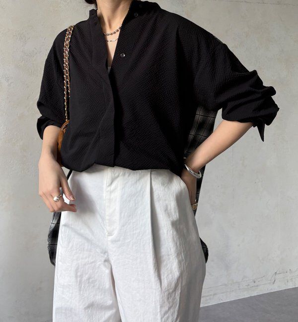  「【WEB限定】バックチェックサッカーシャツ」|シャツ・ブラウス|