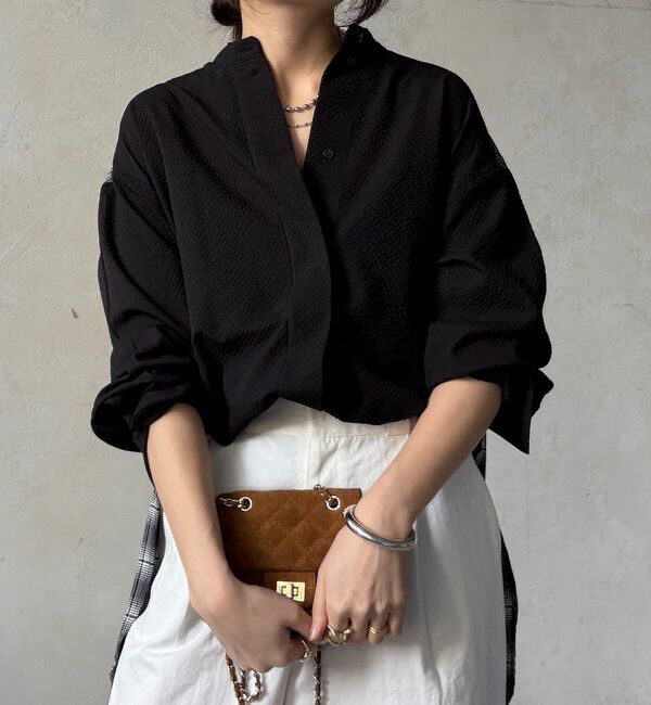  「【WEB限定】バックチェックサッカーシャツ」|シャツ・ブラウス|