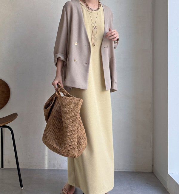  「メッシュノーカラーバックリボンジャケット」|テーラードジャケット|