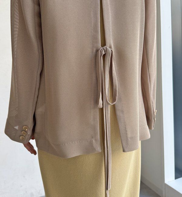  「メッシュノーカラーバックリボンジャケット」|テーラードジャケット|