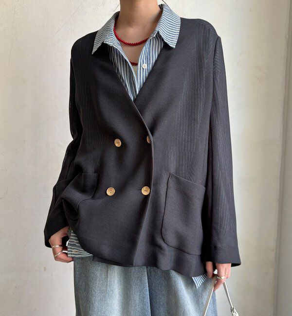  「メッシュノーカラーバックリボンジャケット」|テーラードジャケット|