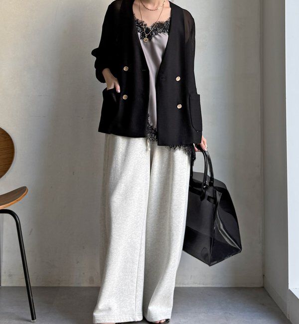  「メッシュノーカラーバックリボンジャケット」|テーラードジャケット|