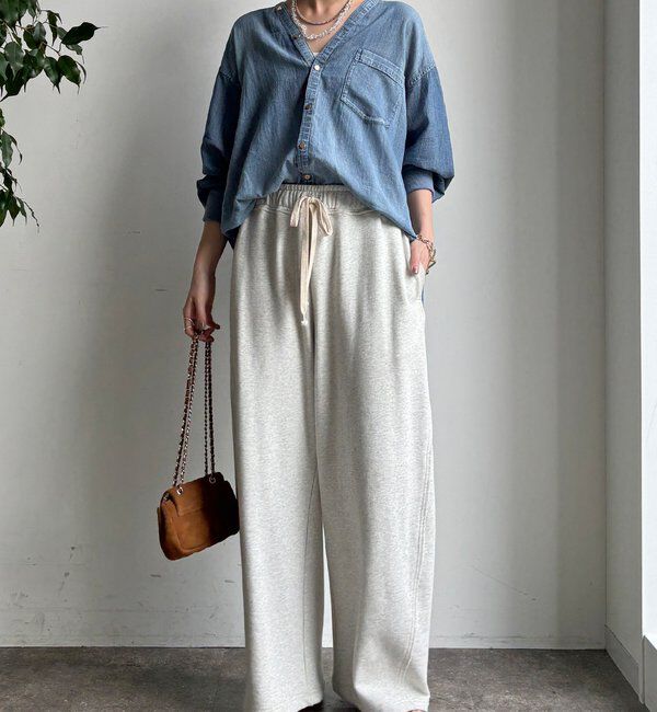  「シアーデニム袖リブVVシャツ」|シャツ・ブラウス|