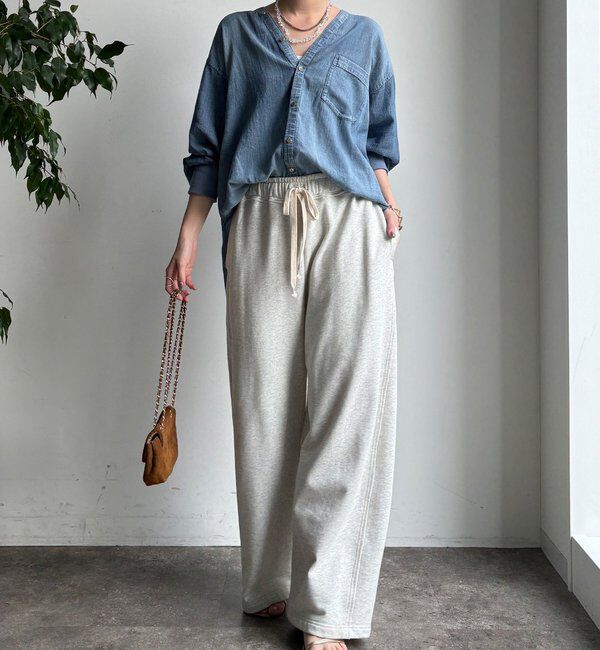  「シアーデニム袖リブVVシャツ」|シャツ・ブラウス|