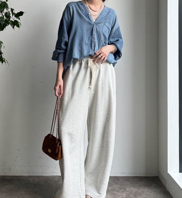  「シアーデニム袖リブVVシャツ」|シャツ・ブラウス|