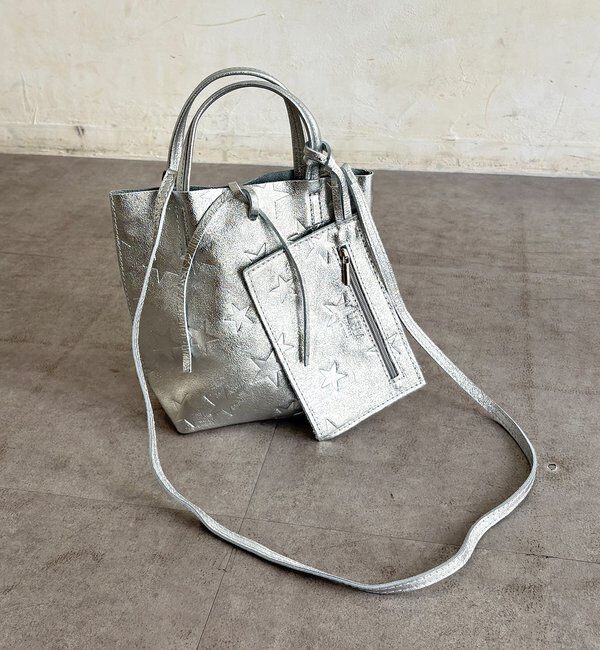  「【WEB限定】星柄エンボスミニレザーバッグ」|トートバッグ|