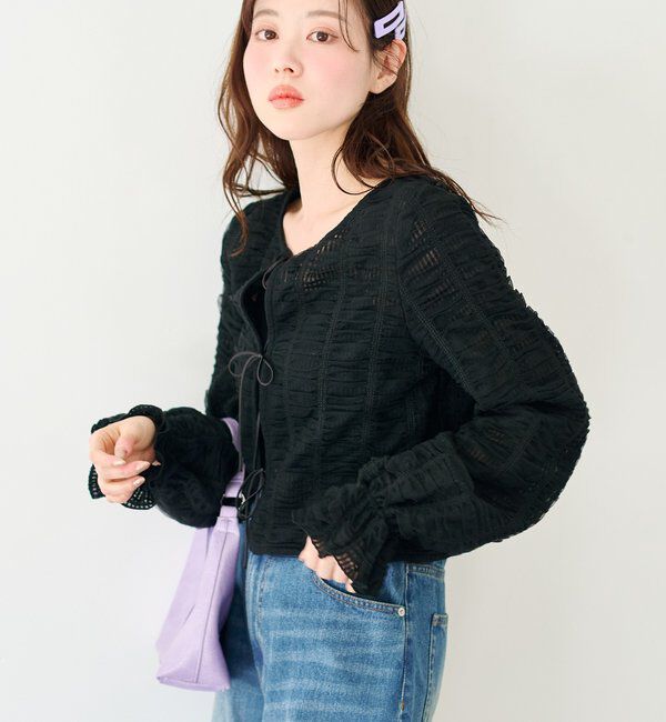  「チュールリボンブラウス」|シャツ・ブラウス|