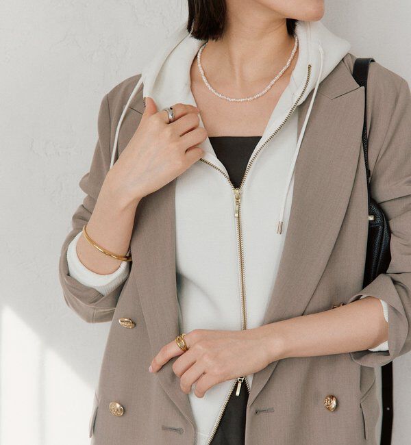  「【WEB限定/キレイめ上品】スポンジダンボールZIPパーカーカットソー」|パーカー|