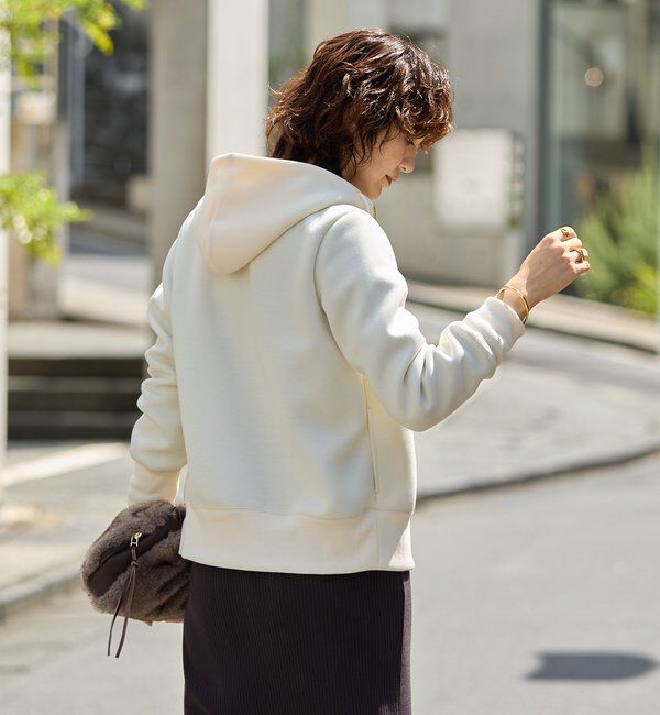  「【WEB限定/キレイめ上品】スポンジダンボールZIPパーカーカットソー」|パーカー|