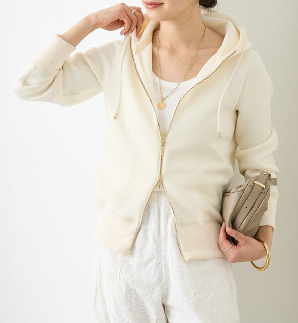  「【WEB限定/キレイめ上品】スポンジダンボールZIPパーカーカットソー」|パーカー|
