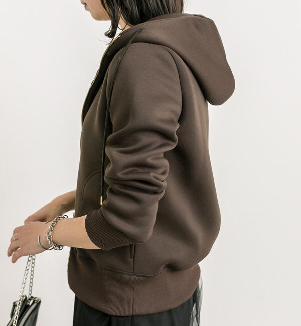  「【WEB限定/キレイめ上品】スポンジダンボールZIPパーカーカットソー」|パーカー|