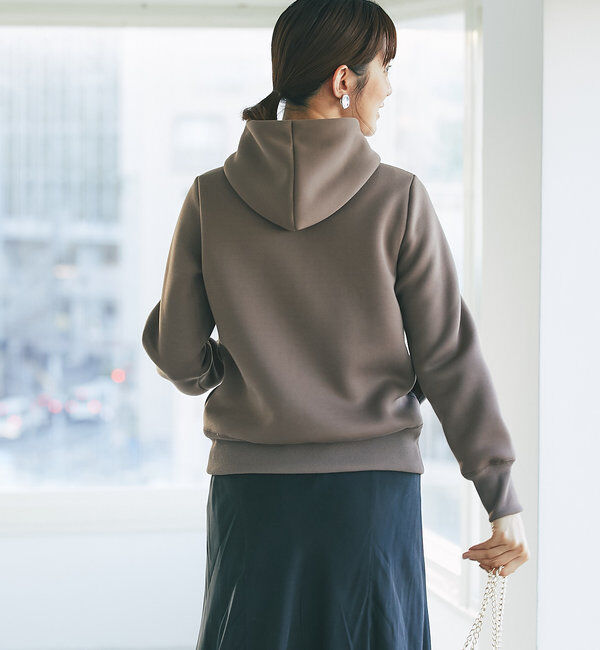  「【WEB限定/キレイめ上品】スポンジダンボールZIPパーカーカットソー」|パーカー|