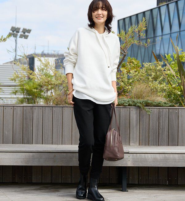  「【ロングシーズン活躍】スエットライクフーディニット」|ニット・セーター|