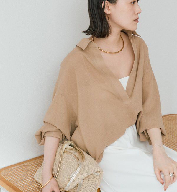  「予約【涼し気な抜け感】メッシュスキッパーシャツ」|シャツ・ブラウス|