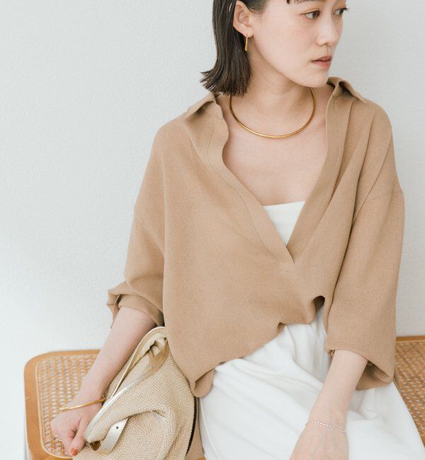  「予約【涼し気な抜け感】メッシュスキッパーシャツ」|シャツ・ブラウス|