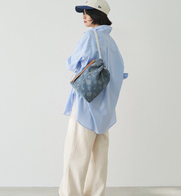  「デニムジャガード3WAY巾着バッグ」|ショルダー・メッセンジャー|