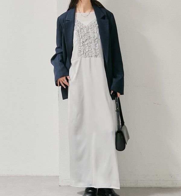 「フリルデザインキャミ ワンピース」|その他|ブルー