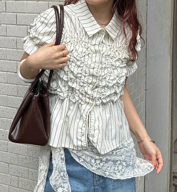  「シャーリングシェイプシャツ」|シャツ・ブラウス|