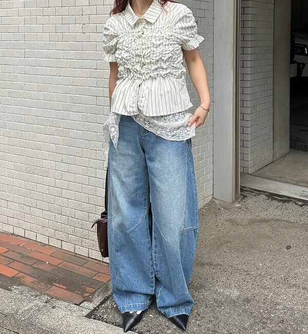  「シャーリングシェイプシャツ」|シャツ・ブラウス|