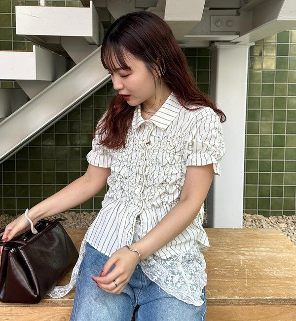  「シャーリングシェイプシャツ」|シャツ・ブラウス|