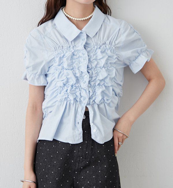  「シャーリングシェイプシャツ」|シャツ・ブラウス|