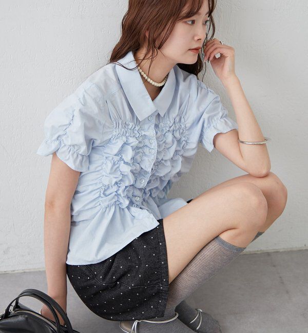  「シャーリングシェイプシャツ」|シャツ・ブラウス|