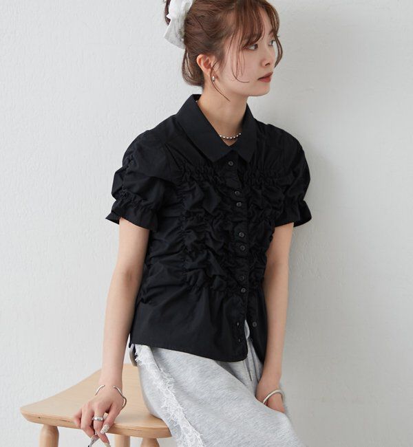  「シャーリングシェイプシャツ」|シャツ・ブラウス|